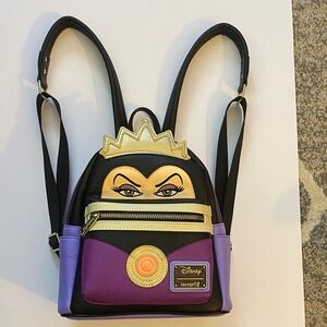 Loungefly Disney  Snow White Evil Queen Mini Backpack - Black, Purple, Gold